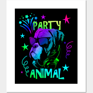 Boxer Dog Party Animal Posters and Art